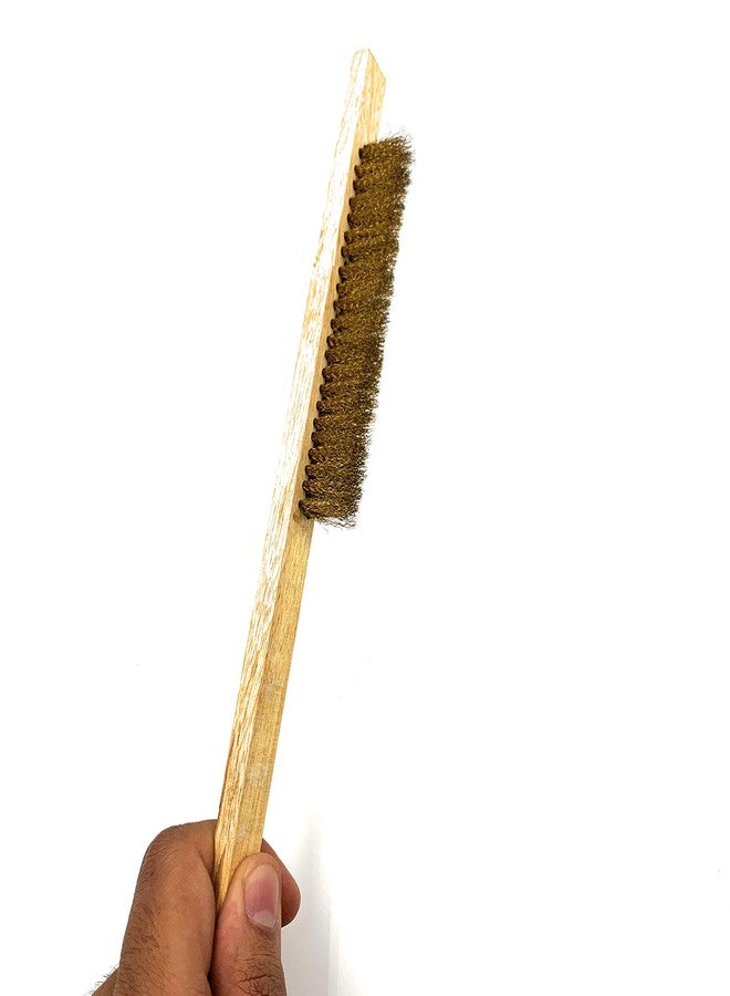 Aone Brass Wire Bristle Brush 3 Row Medium Soft 3 pcs Table/Bench Multipurpose for General Cleaning, Polishing, Satin Finish, Texturing, Jewellery Cleaning, Rust Removal, Dirt Removal, etc - Image 3